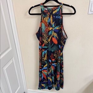 Colorful Sleeveless halter Tropical Dress